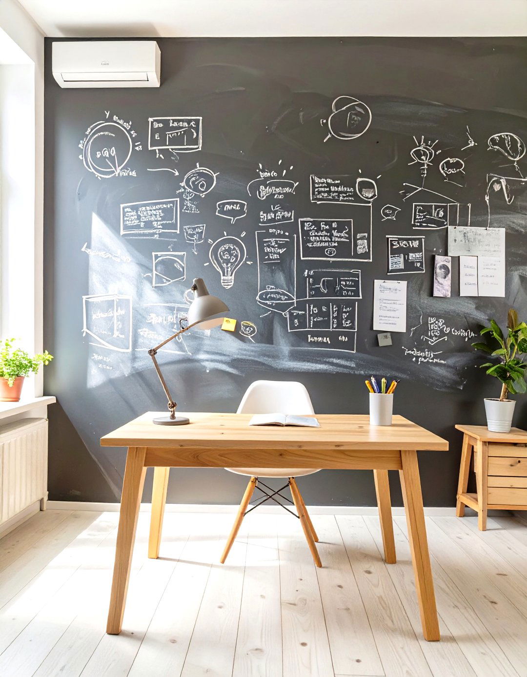 Study with a Chalkboard Accent Wall - 30 study interior design ideas