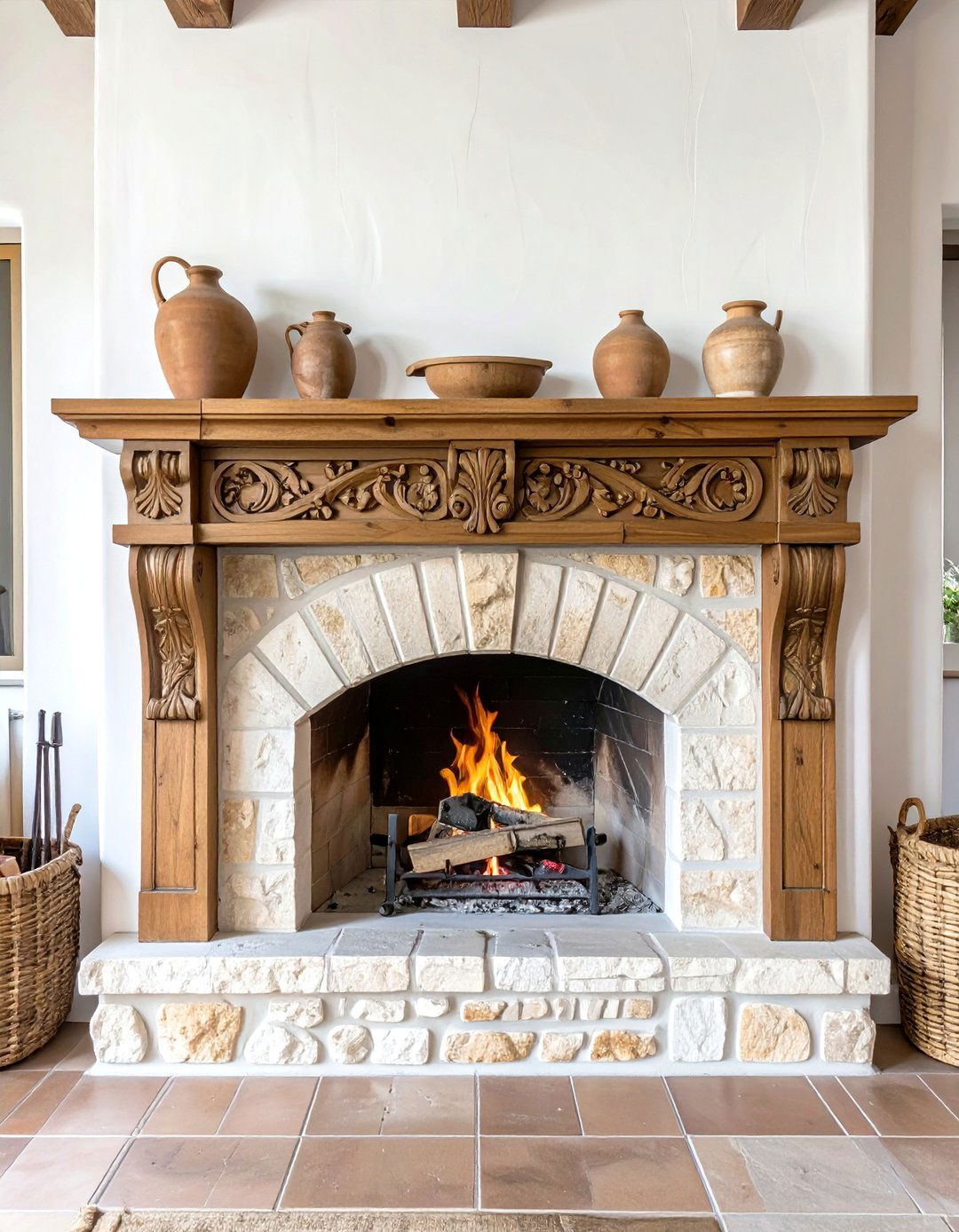 Sturdy Carved Wood Details - 30 tuscan interior design ideas