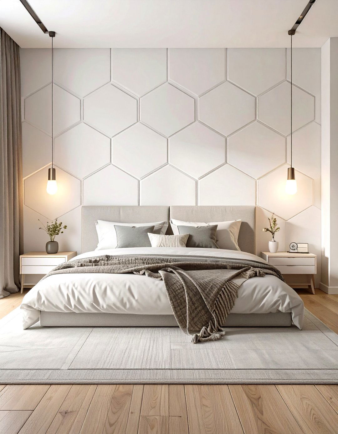 Subtle Geometric Pattern Wallpaper - 30 wallpaper ideas for bedroom