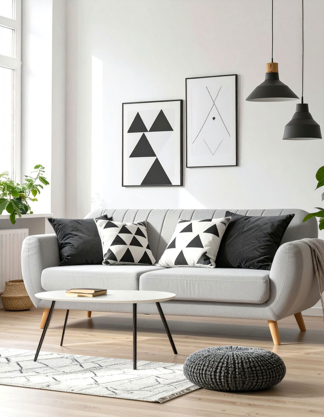 Subtle Geometric Patterns - 30 scandinavian design living room ideas