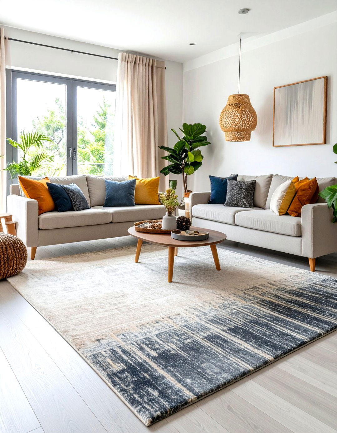 Subtle Ombre Living Room Carpet - 30 living room carpet ideas