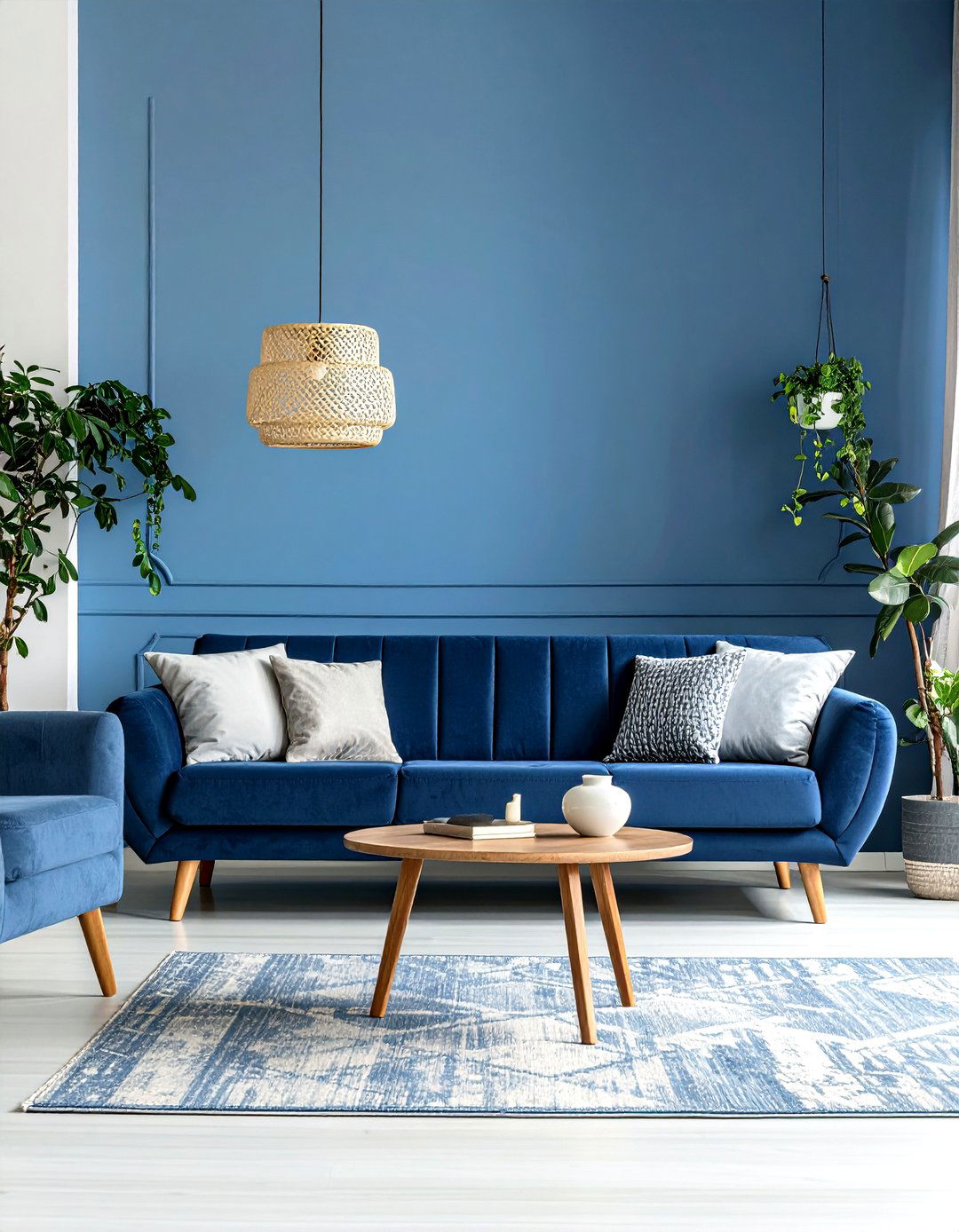 Subtle Ombre Living Room - 30 living room wallpaper ideas