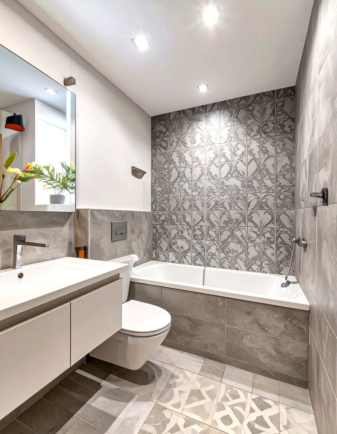 Subtle Patterned Tiles - 30 small bathroom tile ideas