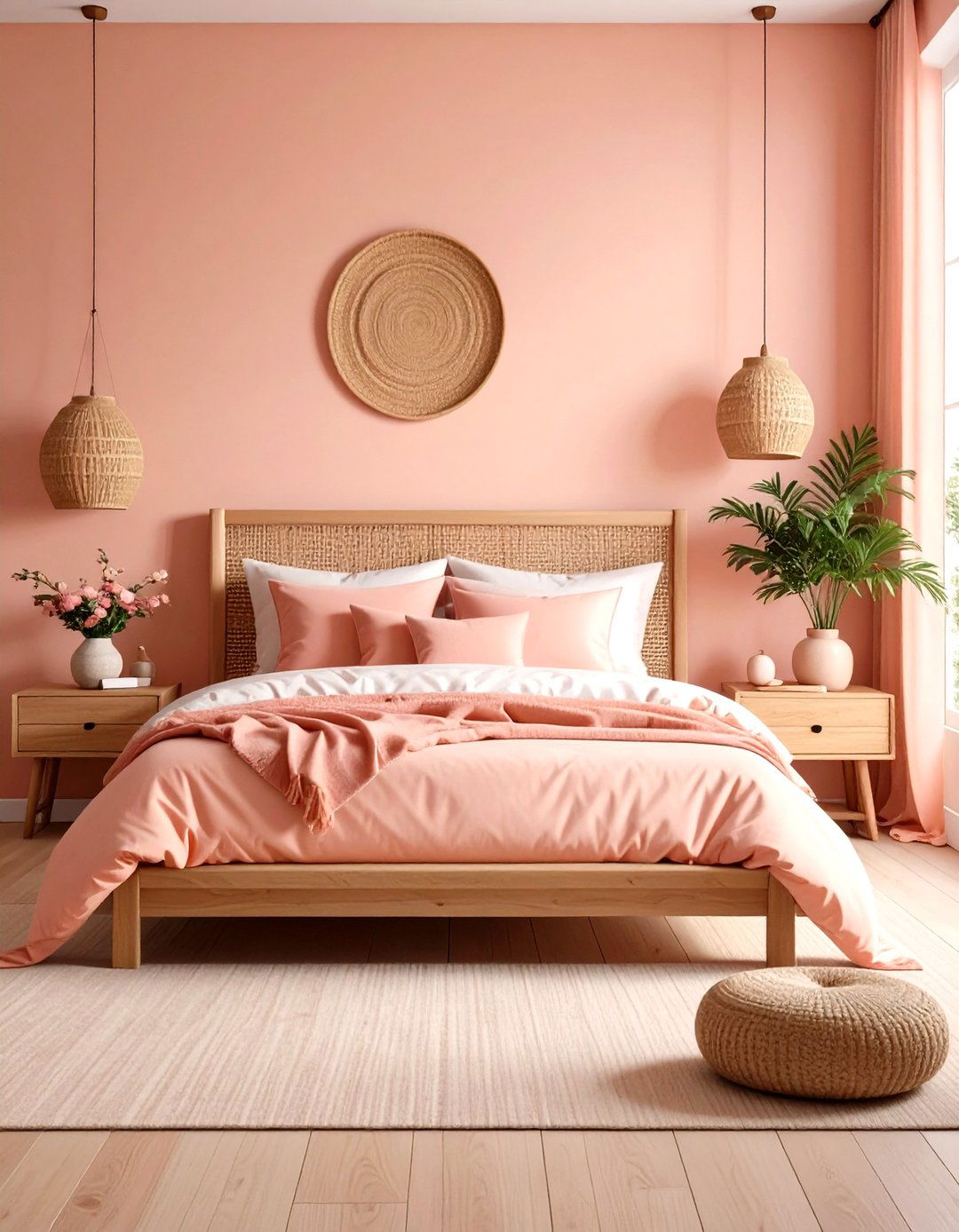 Subtle Peach Pink Paint - 30 pink bedroom ideas for adults