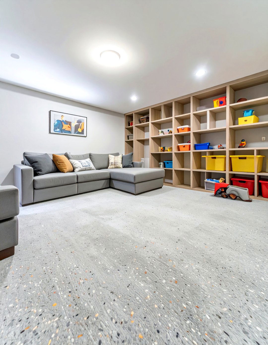 Subtle Speckled Carpet for Hiding Lifes Messes - 30 basement carpet ideas