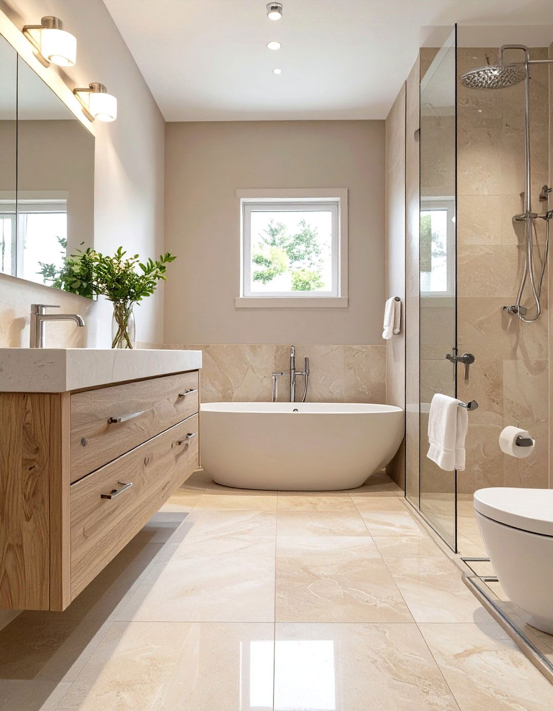 Subtle Textured Bathroom Tile Floor - 30 bathroom tile floor ideas