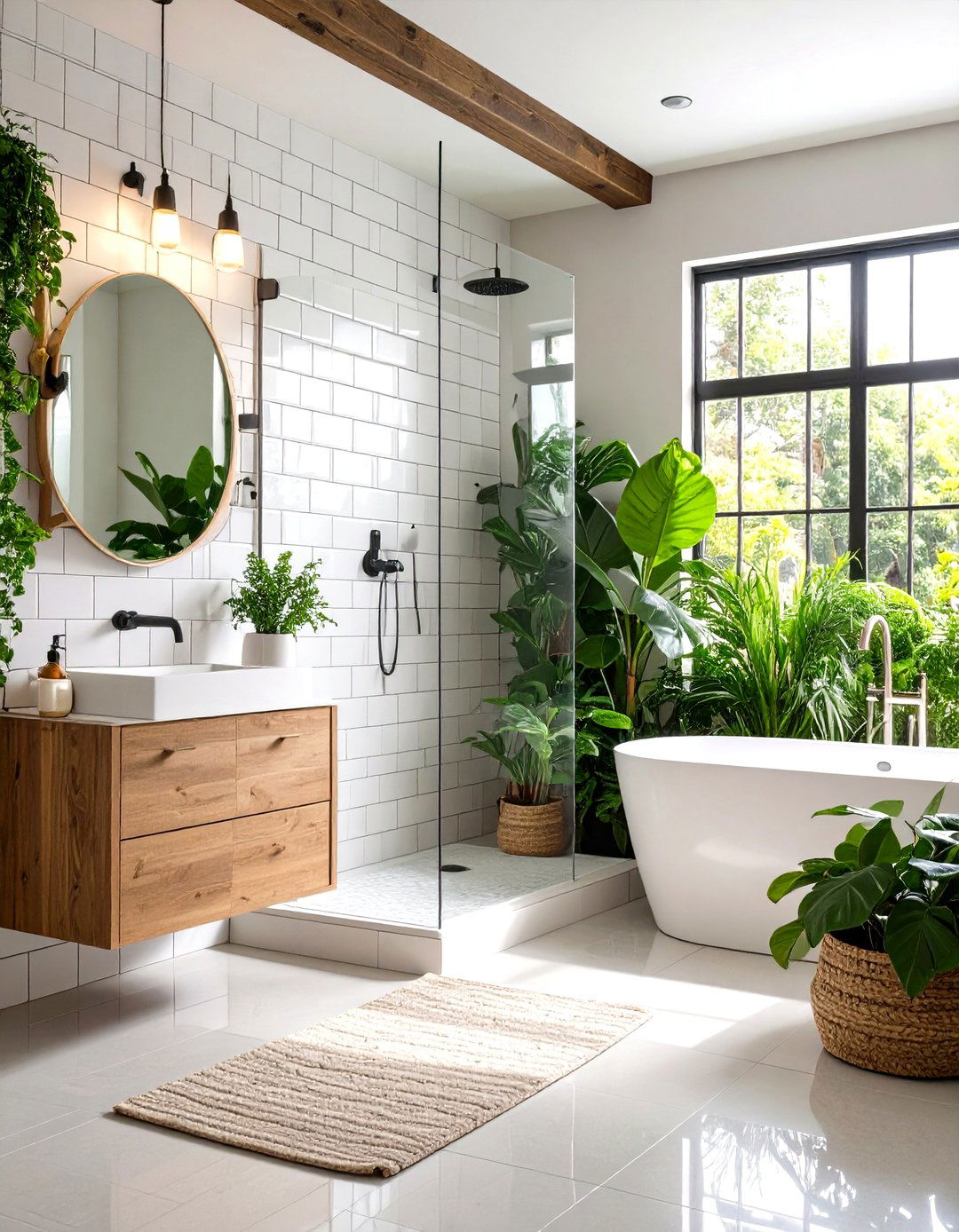 Subway Tile with Contrasting Grout - 30 pinterest bathroom ideas