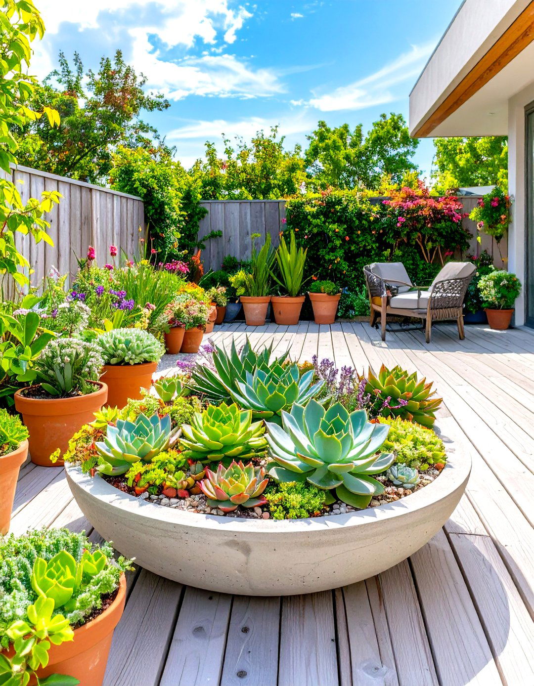 Succulent Collection Patio Garden - 30 patio garden ideas