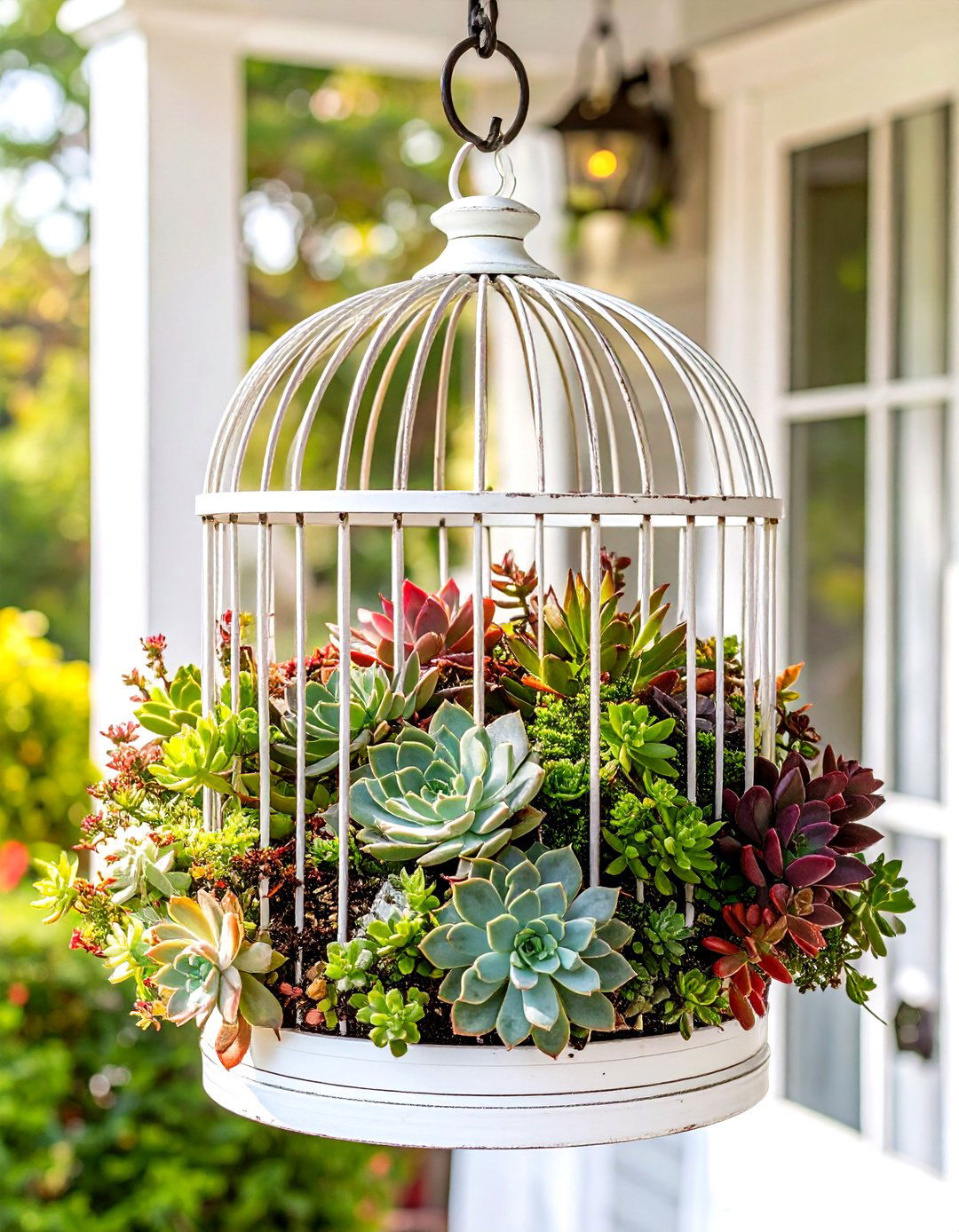 Succulent Filled Birdcage Planter - 30 outdoor decor ideas