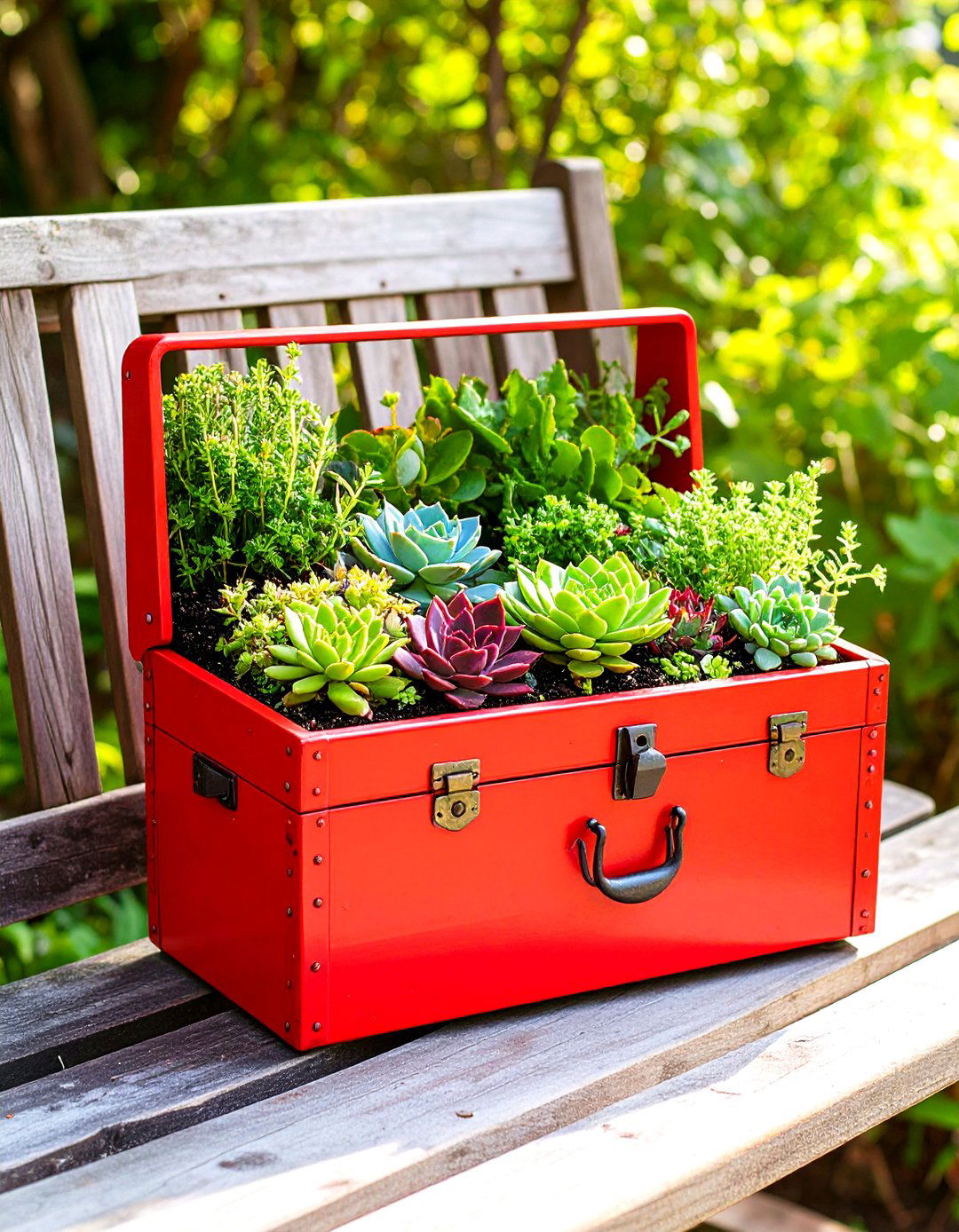 Succulent Toolbox Planter Garden - 30 outdoor succulent garden ideas