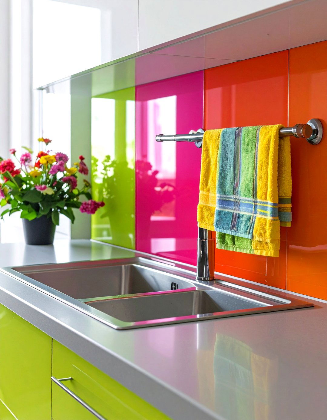 Suction Cup Bar for Tile or Glass - 30 kitchen towel holder ideas