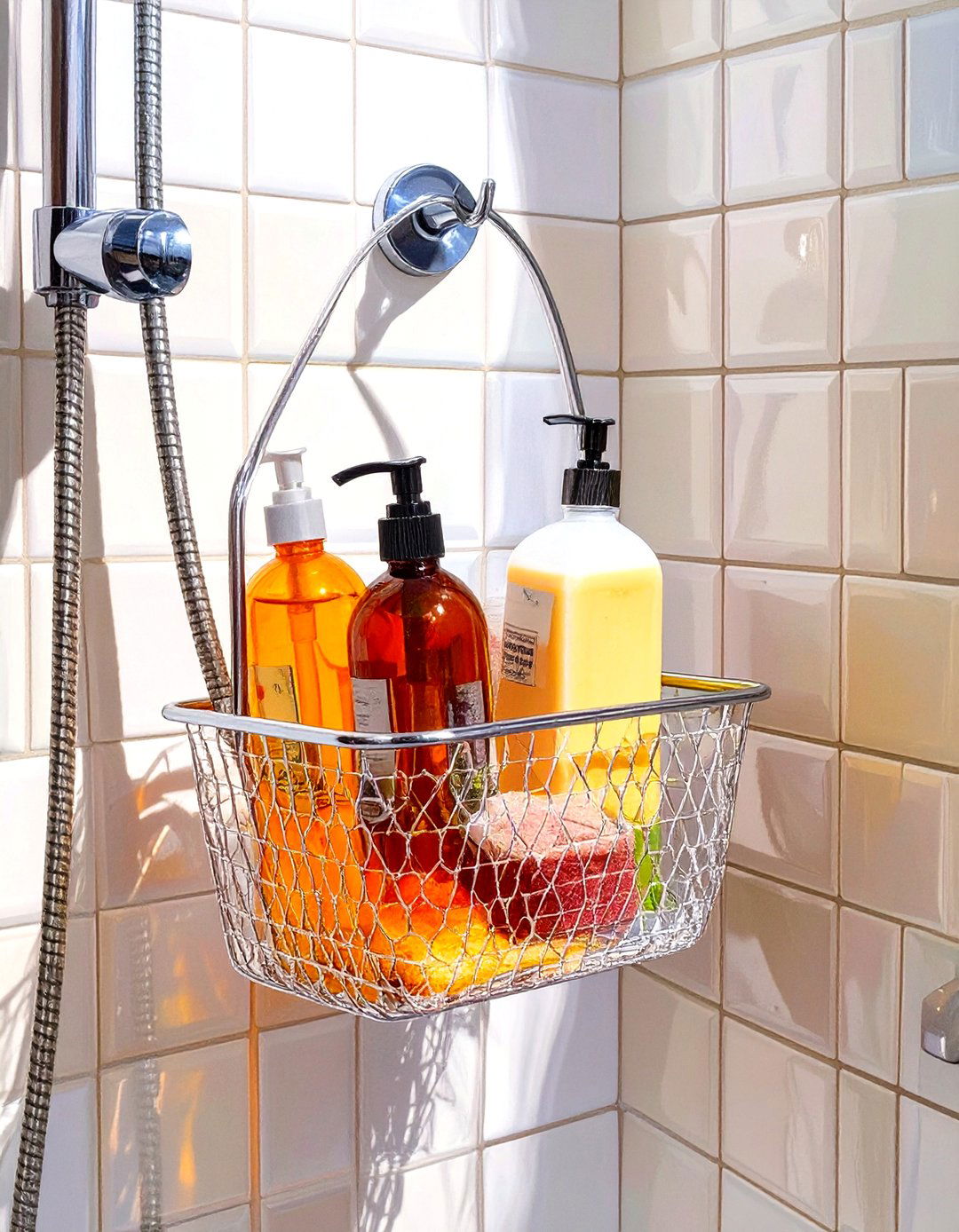 Suction Cup Corner Baskets - 30 shower storage ideas