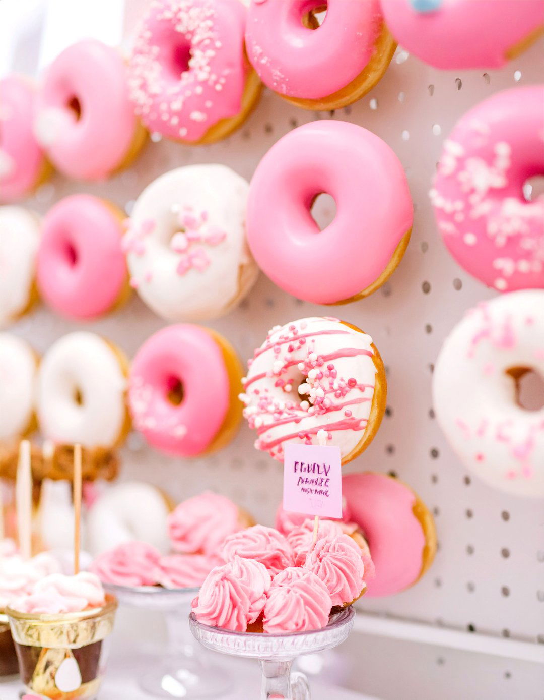 Sugar Spice and Everything Nice Donut Wall - 30 baby shower food ideas girl