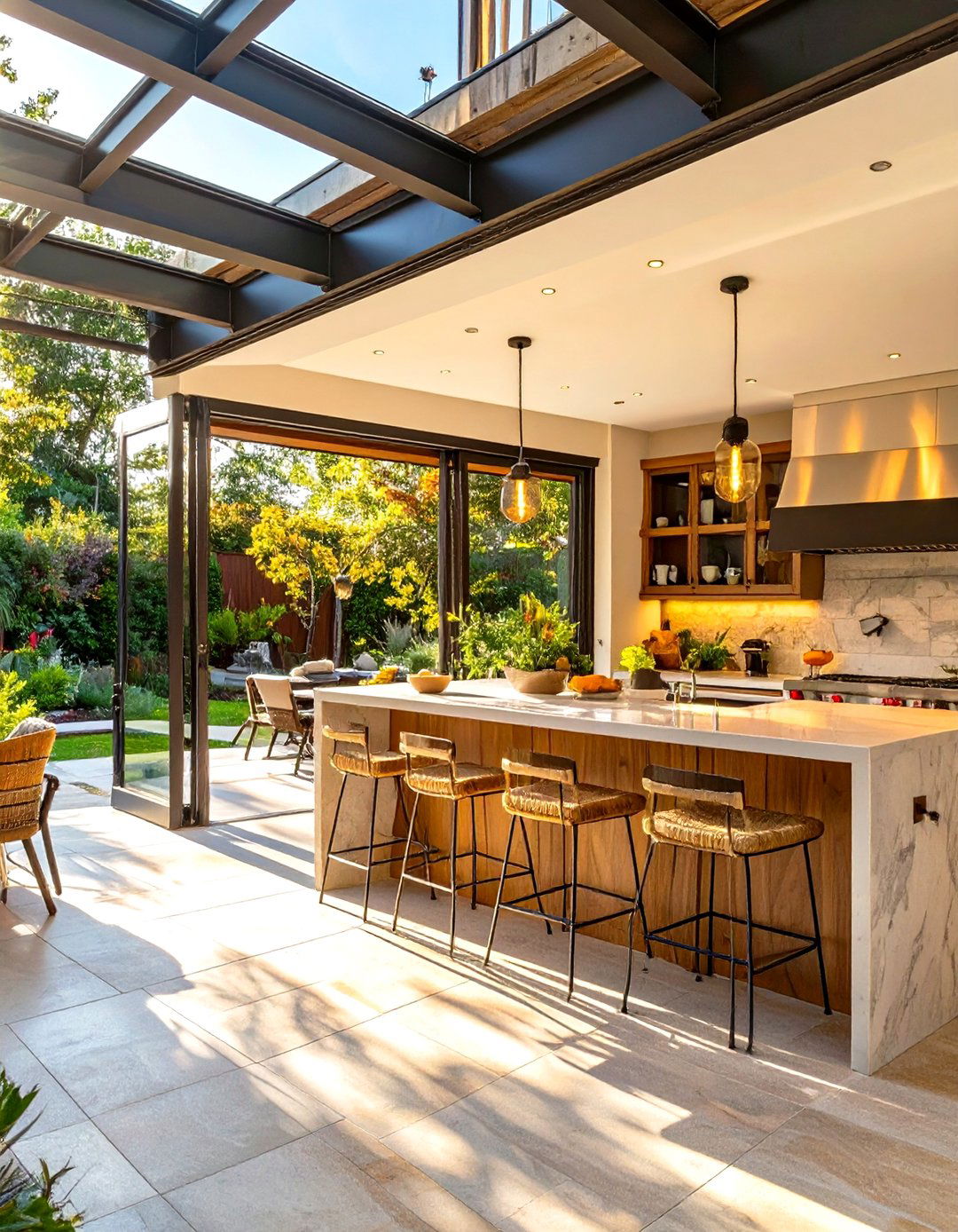 Summer Kitchen with a Pass Through Window - 30 summer kitchen ideas