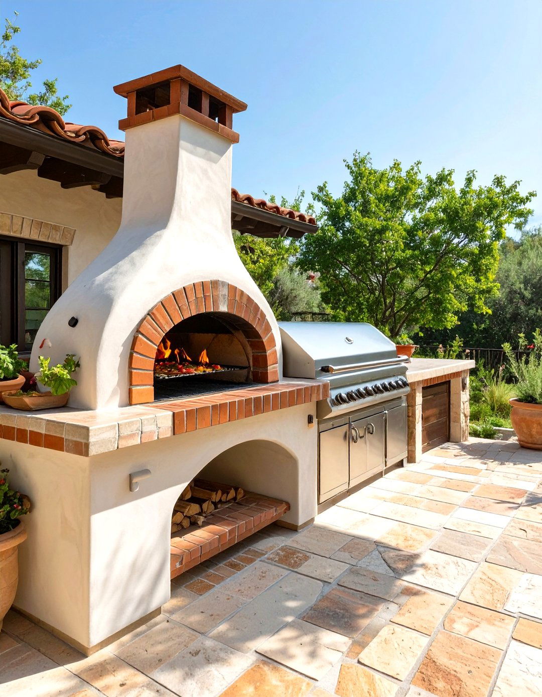 Summer Kitchen with a Pizza Oven - 30 summer kitchen ideas