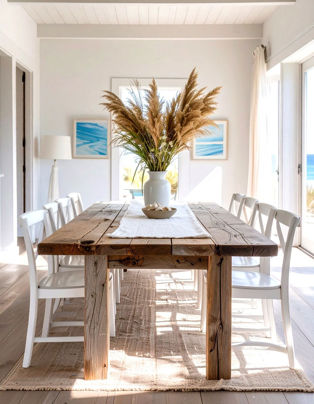 Sun Bleached Wood Dining Area - 30 beach house decor ideas