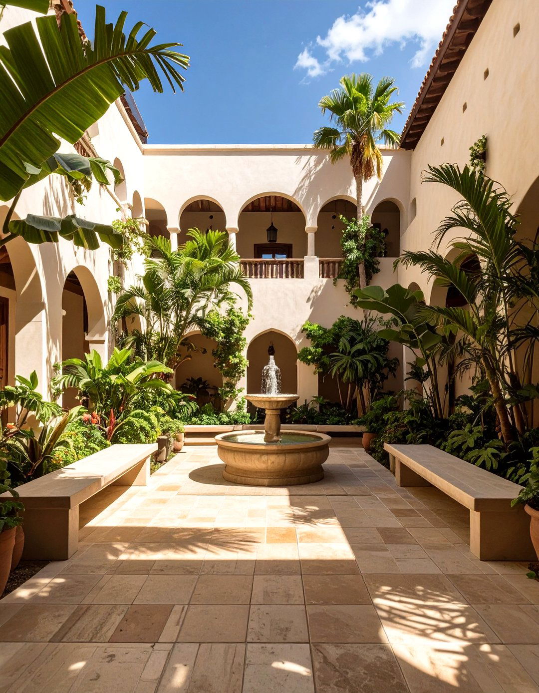 Sun Drenched Interior Courtyard - 30 mexican house design ideas