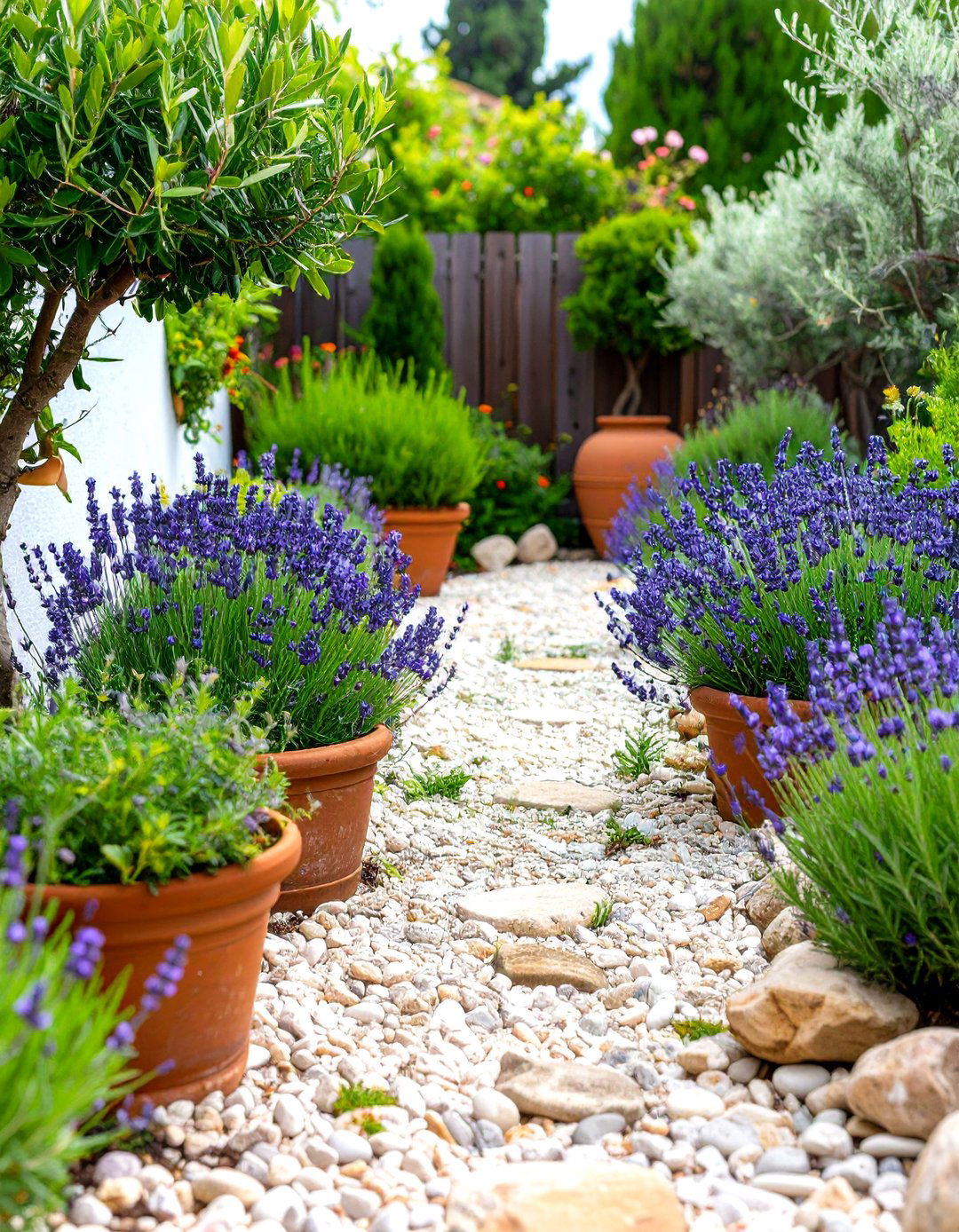 Sun Drenched Mediterranean Rock Garden - 30 rock garden ideas for front yard