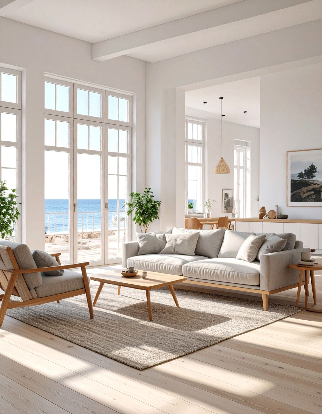 Sun Drenched Scandinavian Coastal Living Room - 30 coastal living room ideas