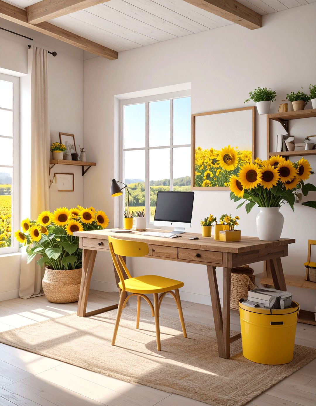 Sunflower Fields Office - 30 cute office ideas