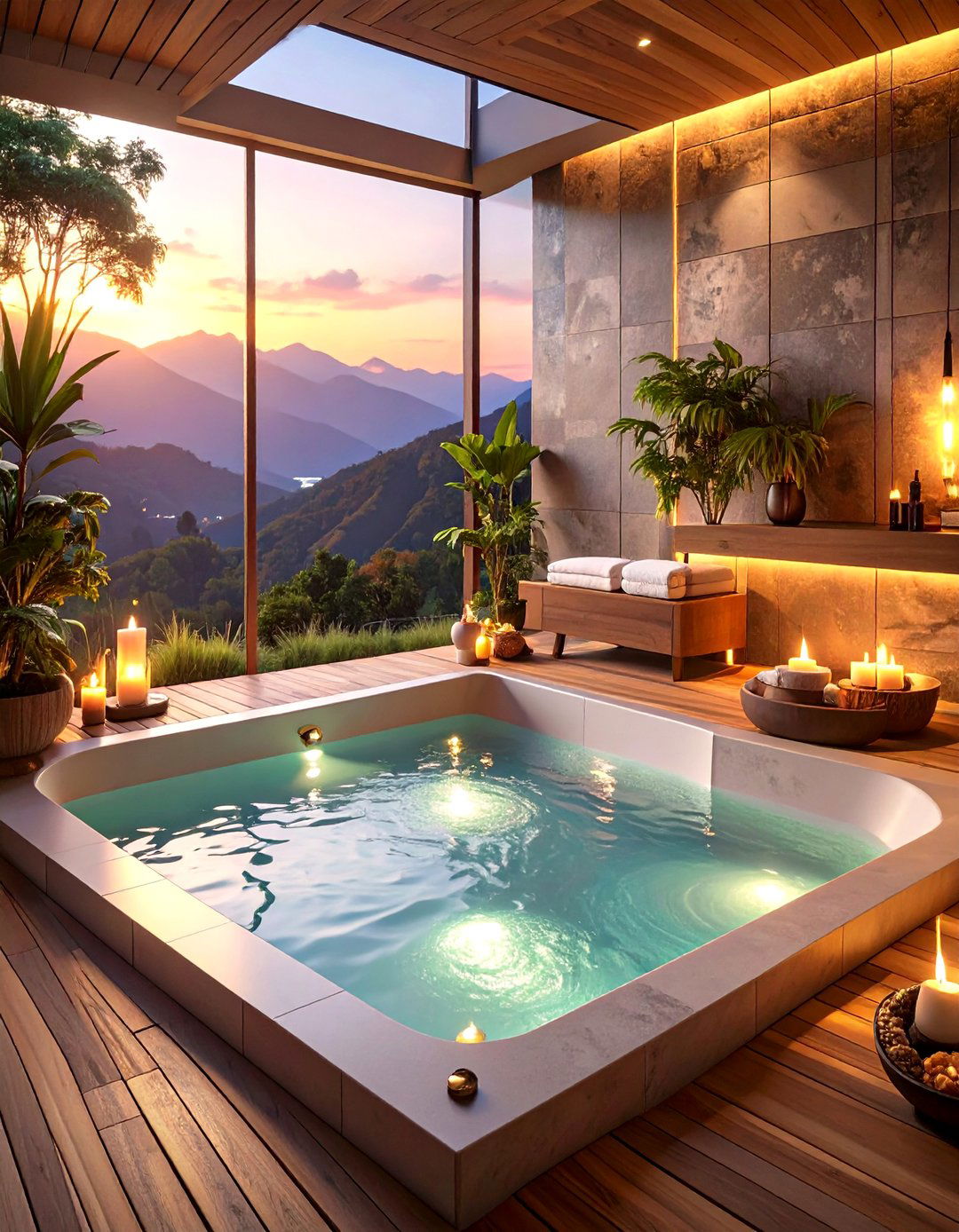 Sunken Bathroom Tub Oasis - 30 bathroom tub ideas