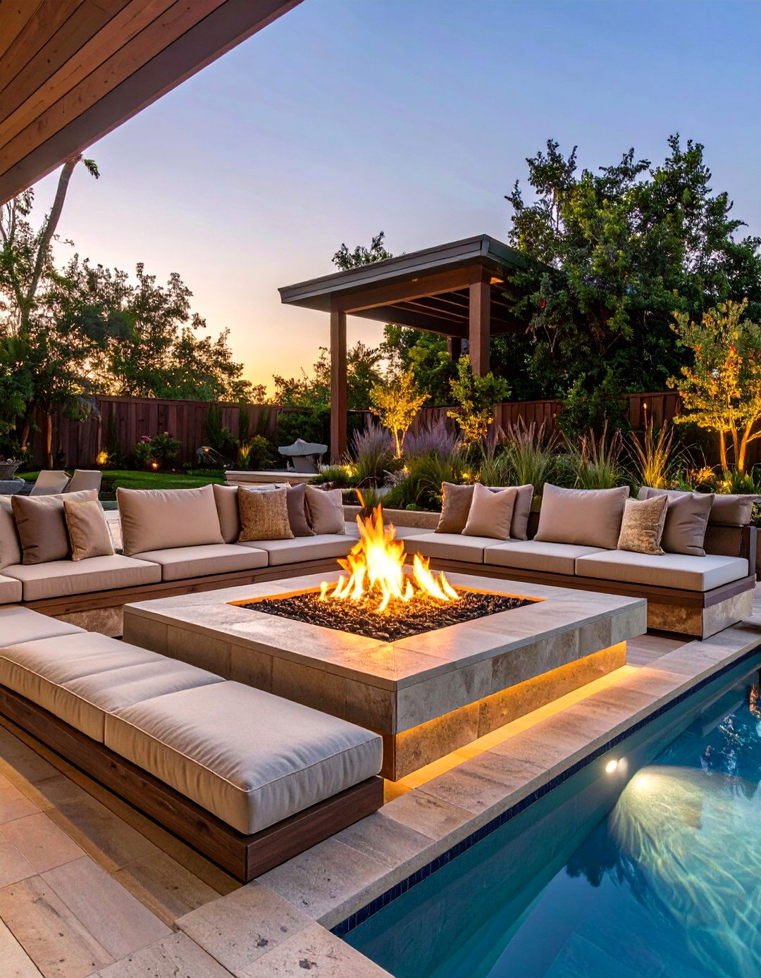 Sunken Conversation Pit Pool Landscaping - 30 ai pool landscaping ideas
