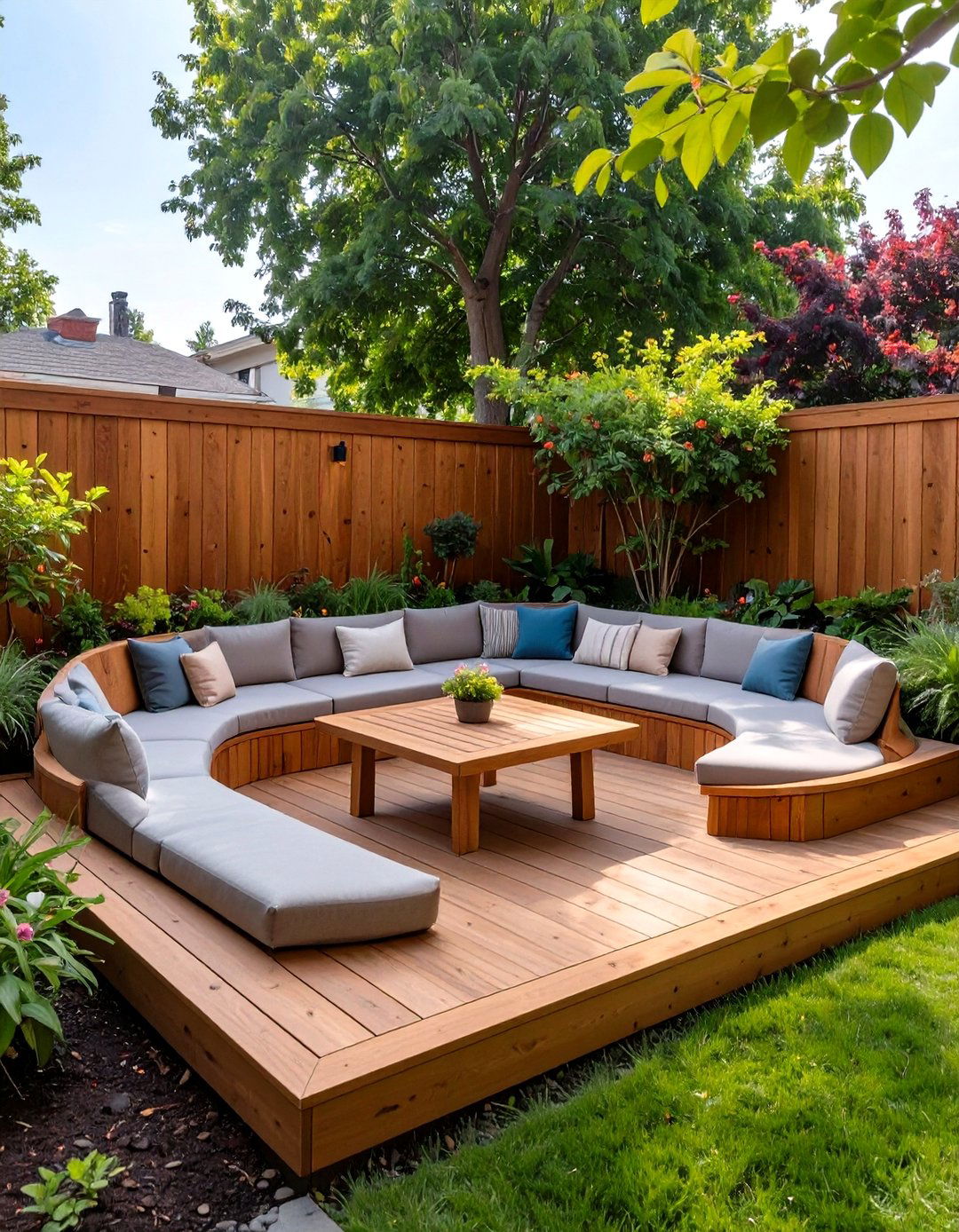 Sunken Deck Design - 30 small backyard deck ideas