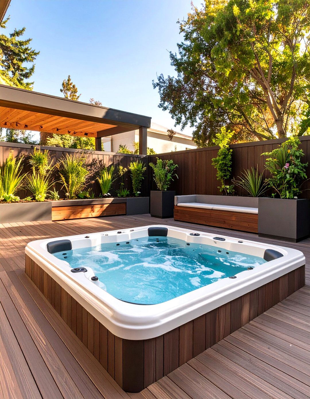 Sunken Deck Outdoor Hot Tub - 30 outdoor hot tub ideas