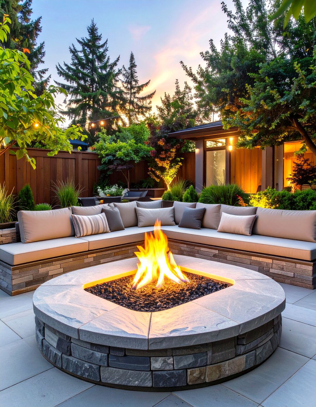 Sunken Fire Pit Conversation Area - 30 outdoor living ideas