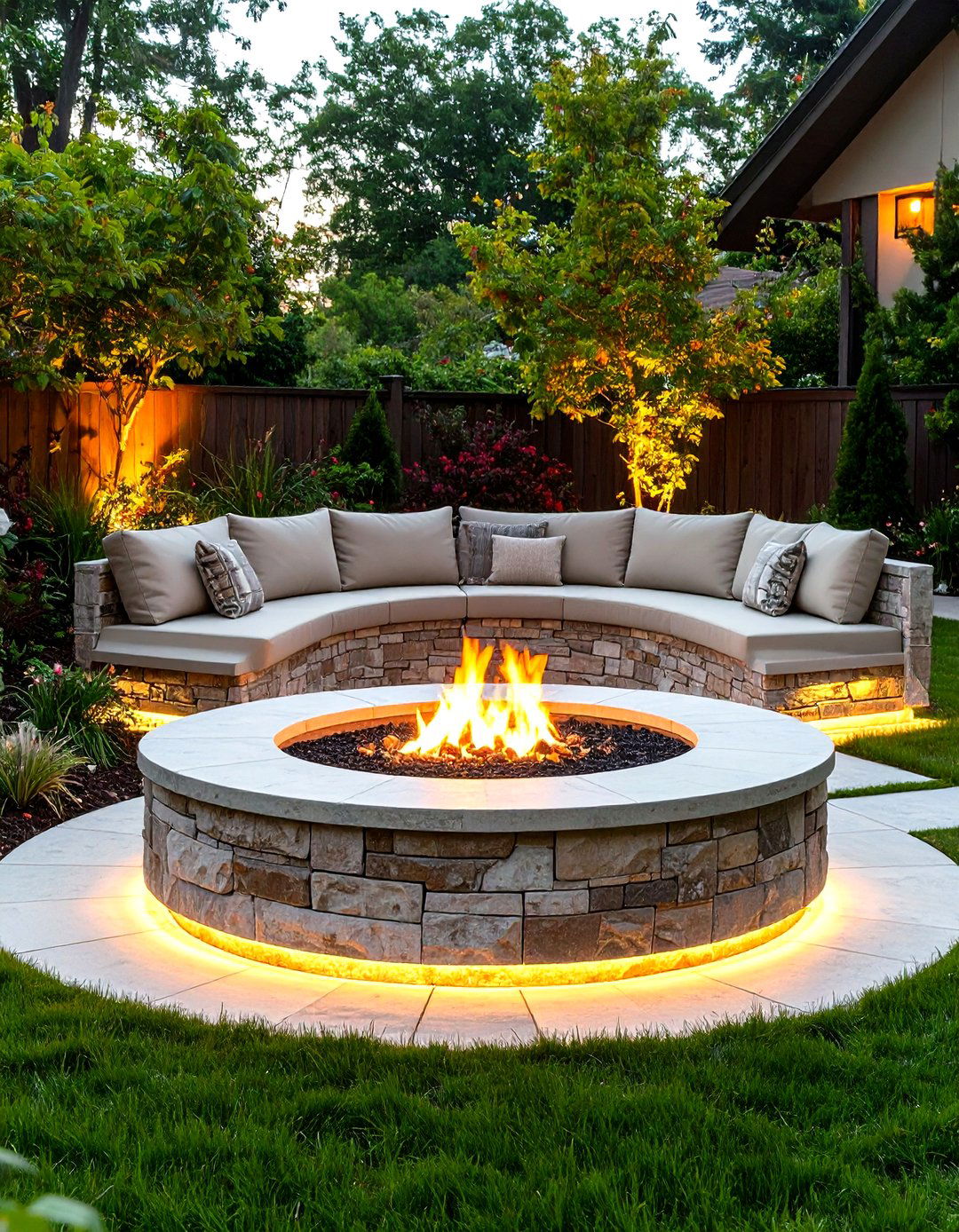 Sunken Fire Pit Conversation Area - 30 fire pit ideas for backyard