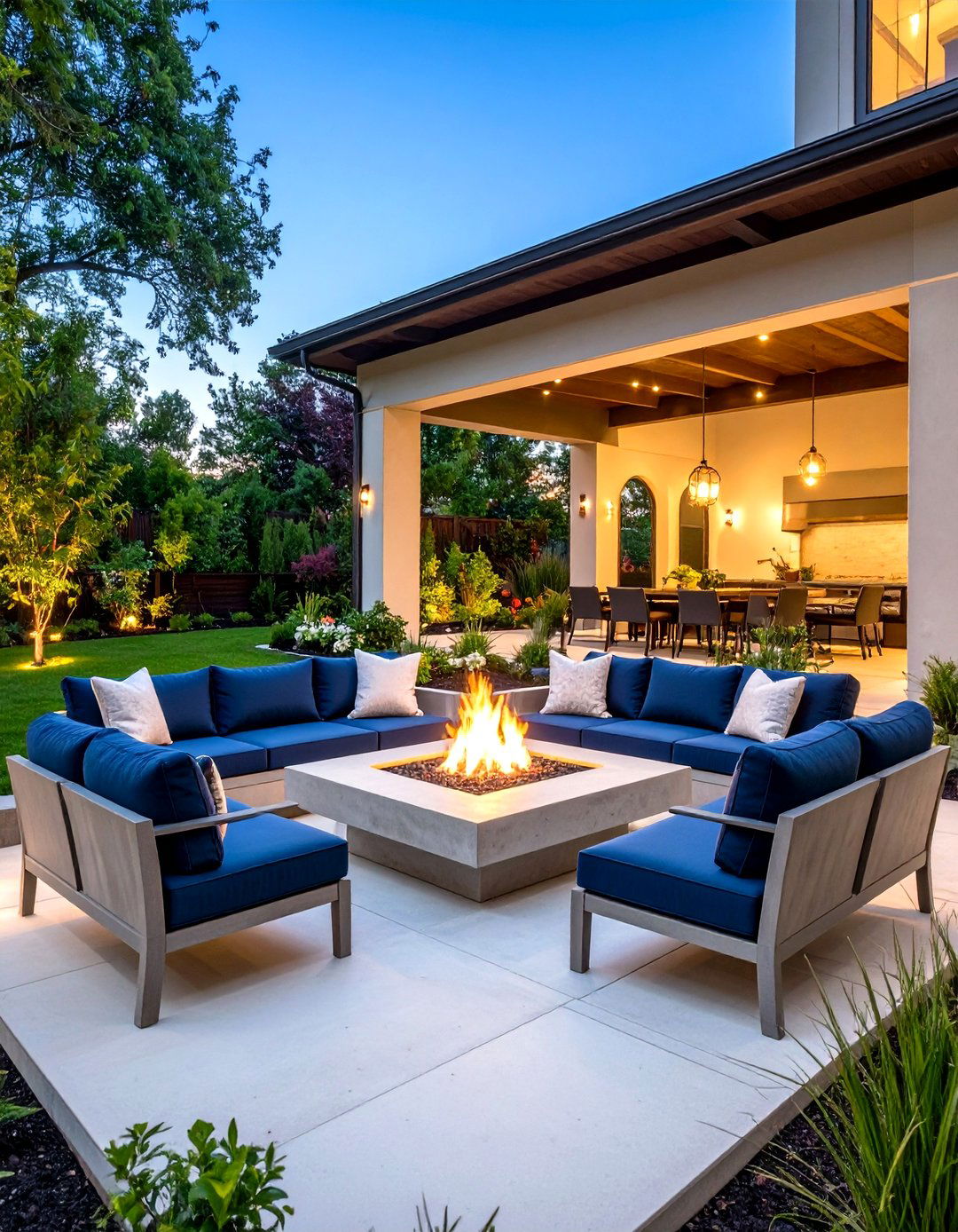 Sunken Fire Pit Conversation Room - 30 outdoor room ideas