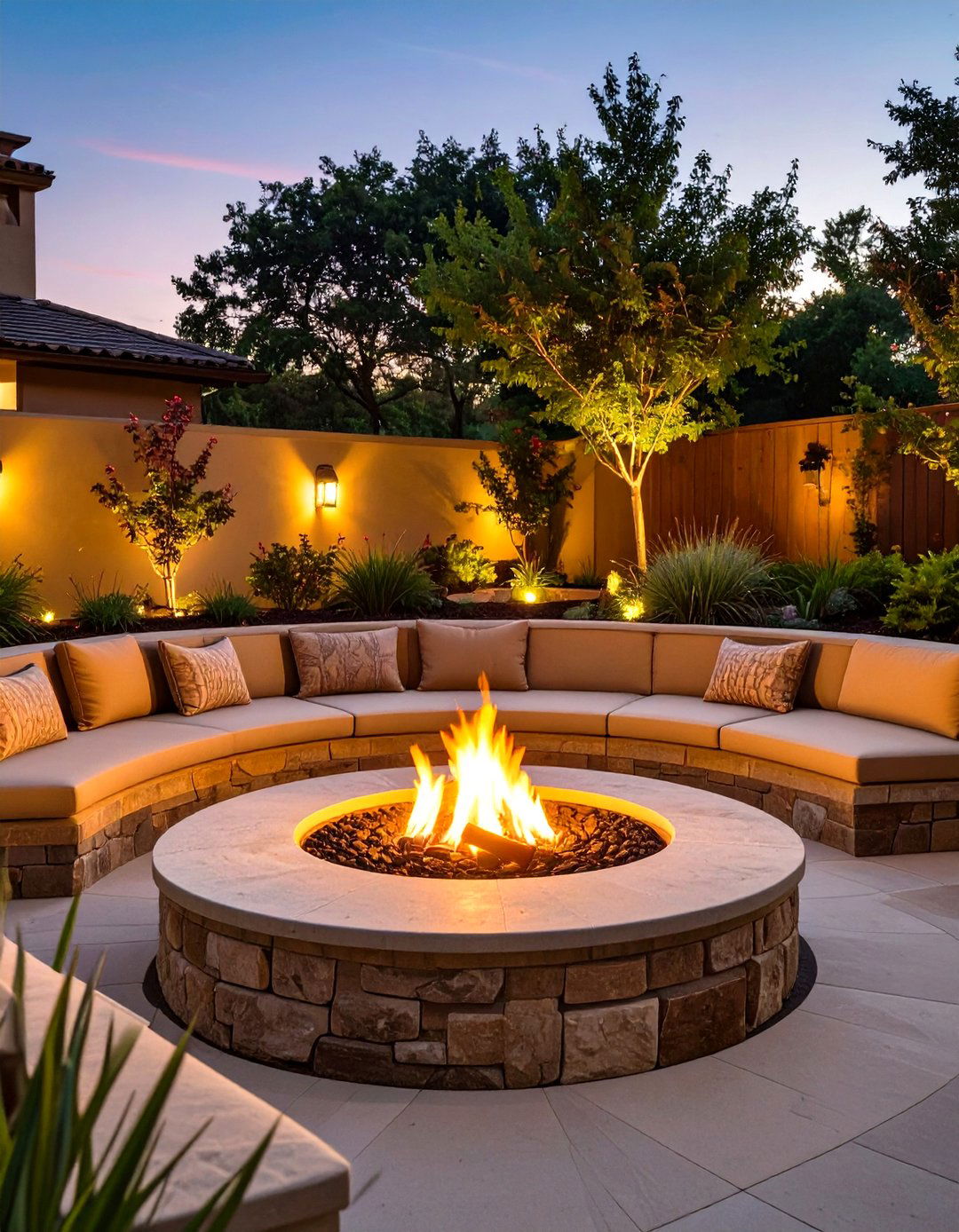 Sunken Fire Pit Seating Area - 30 outdoor landscaping ideas