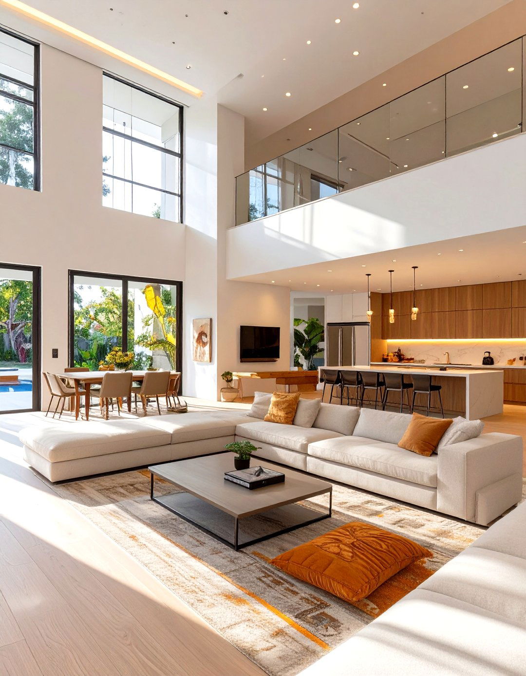 Sunken Living Room Integrated into an Open Plan Space - 30 sunken living room ideas