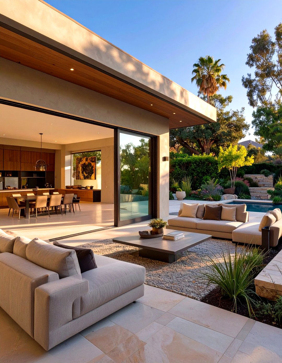 Sunken Living Room Opening to a Patio - 30 sunken living room ideas