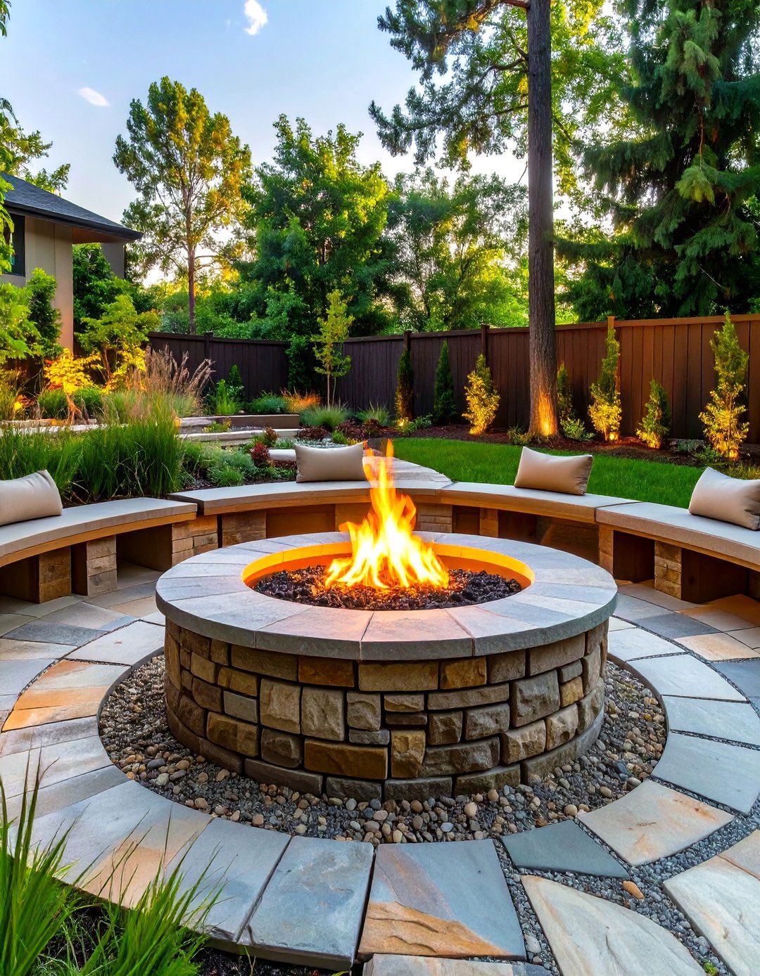 Sunken Patio Fire Pit - 30 simple backyard fire pit ideas