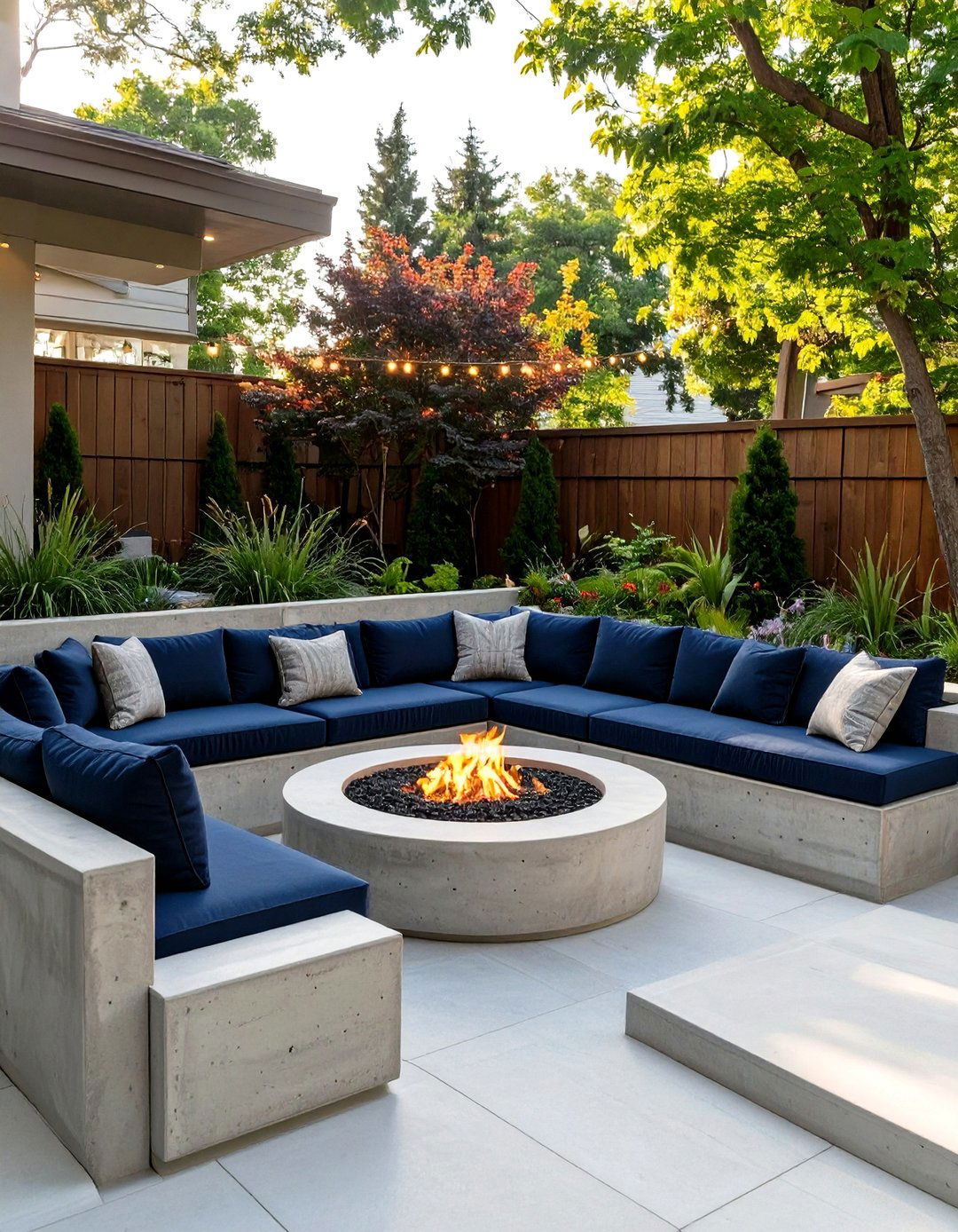 Sunken Patio for Privacy and Coziness - 30 outdoor patio design pictures ideas