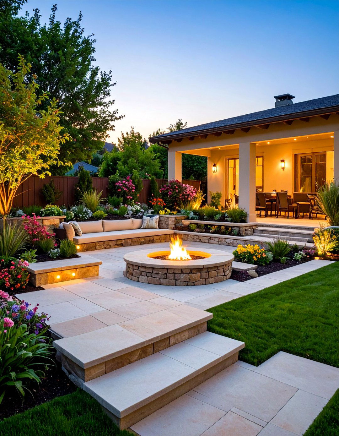 Sunken Rectangular Patio Design - 30 patio layout ideas rectangle