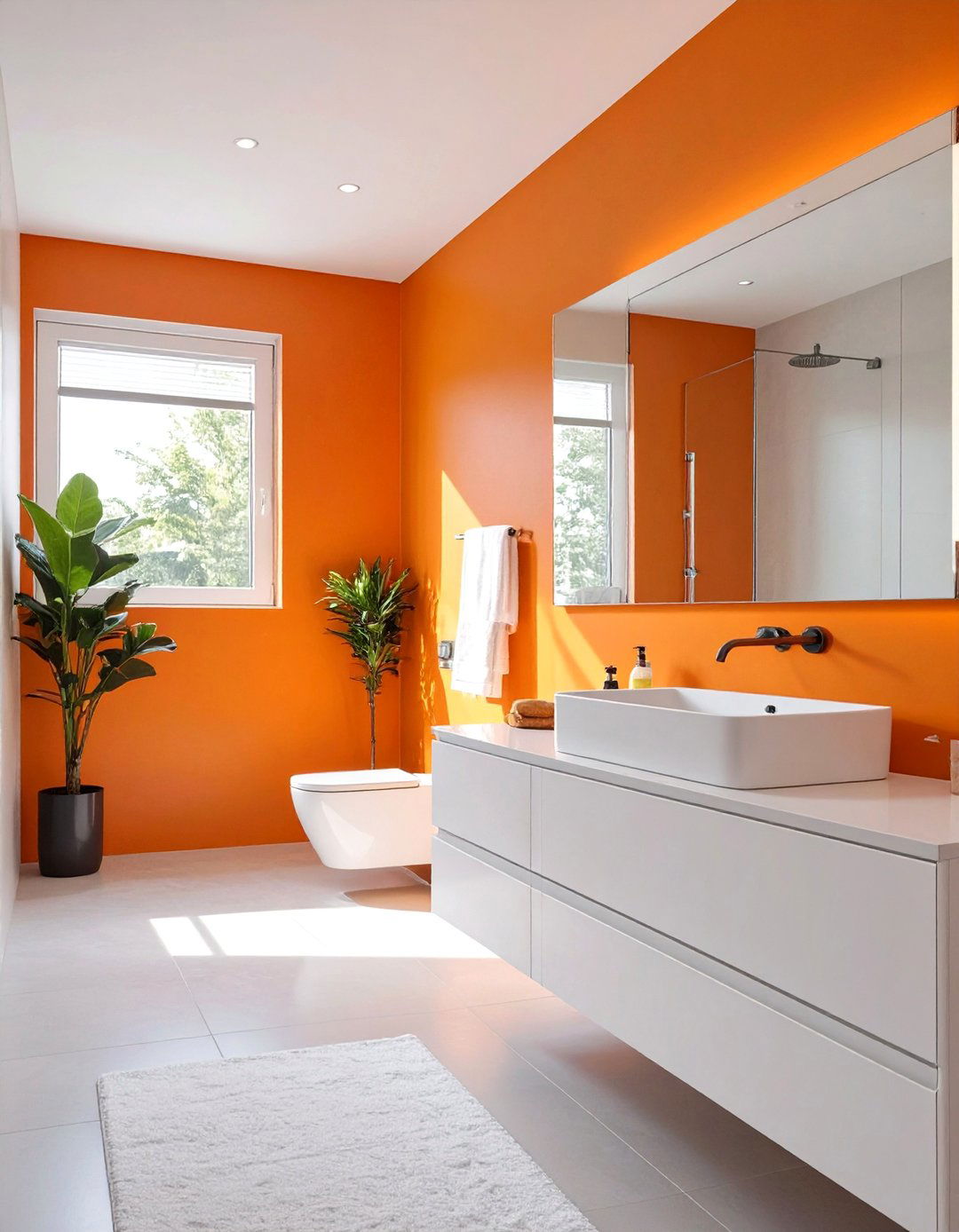 Sunny Orange Bathroom - 30 bathroom paint ideas
