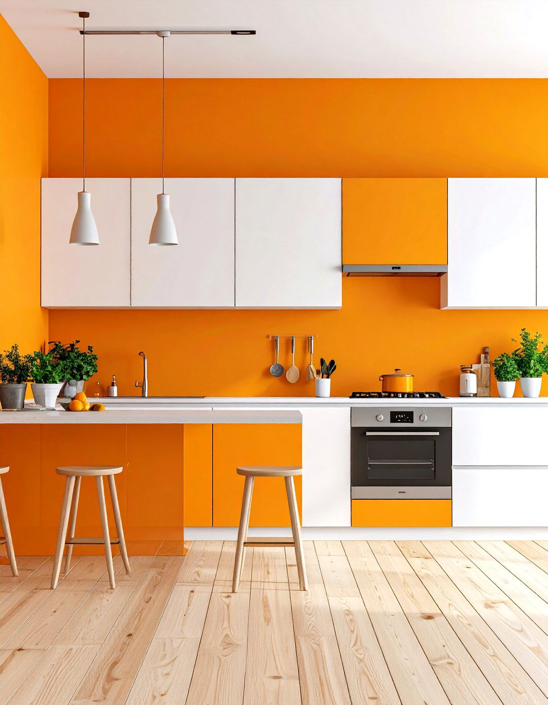 Sunny Orange and White Kitchens - 30 kitchen colors ideas