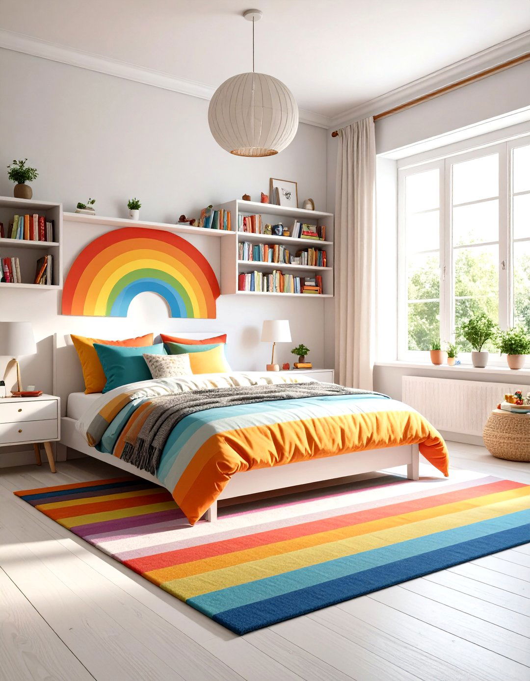 Sunny Rainbow Bedroom - 30 little girls bedroom ideas