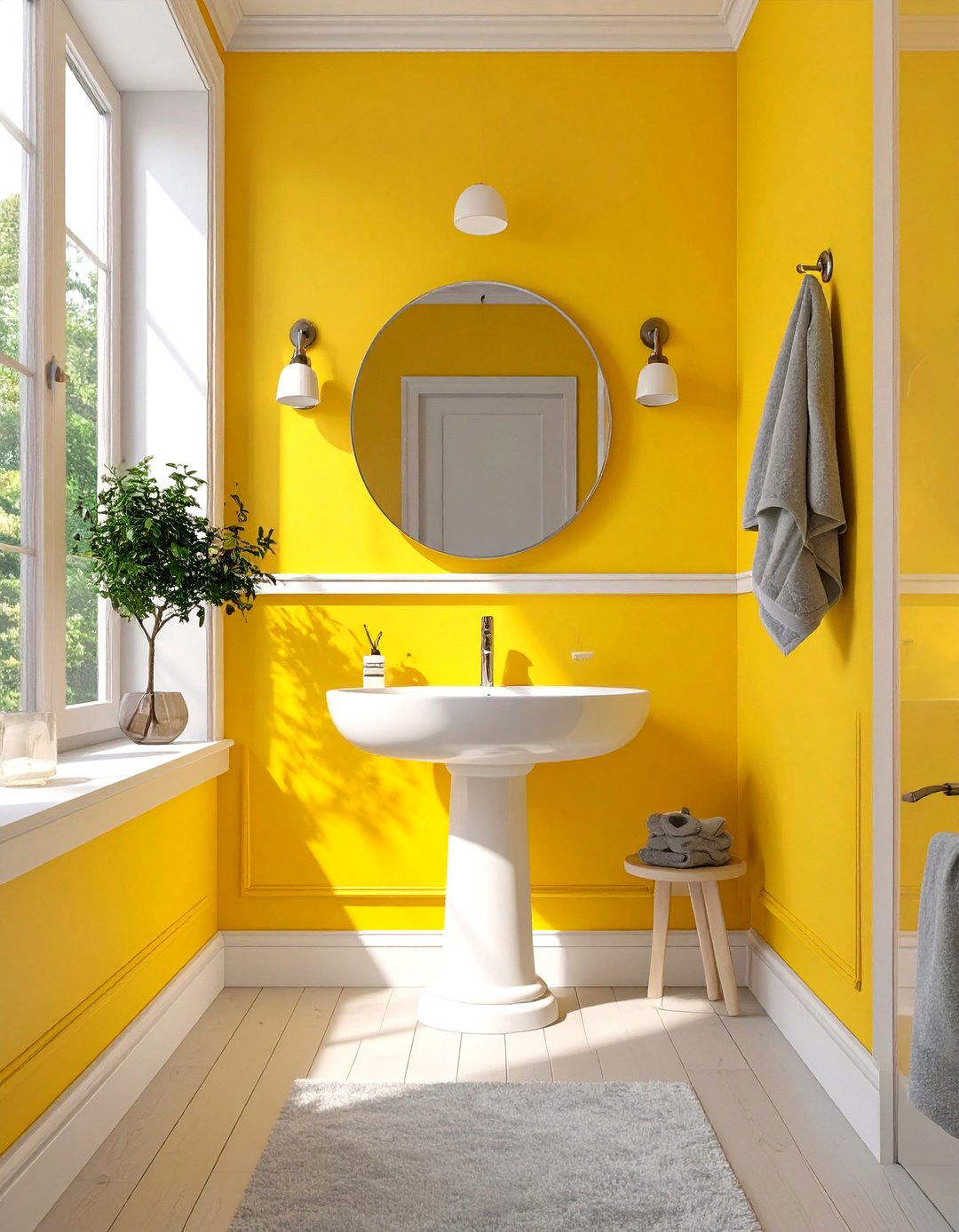 Sunny Yellow Bathroom - 30 bathroom painting ideas