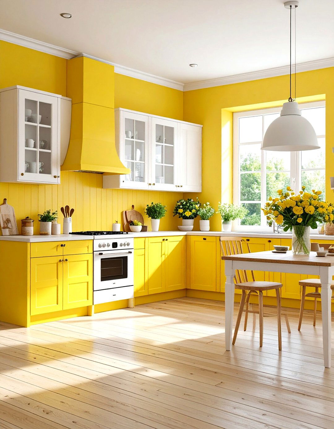 Sunny Yellow Breakfast Kitchen - 30 kitchen paint ideas