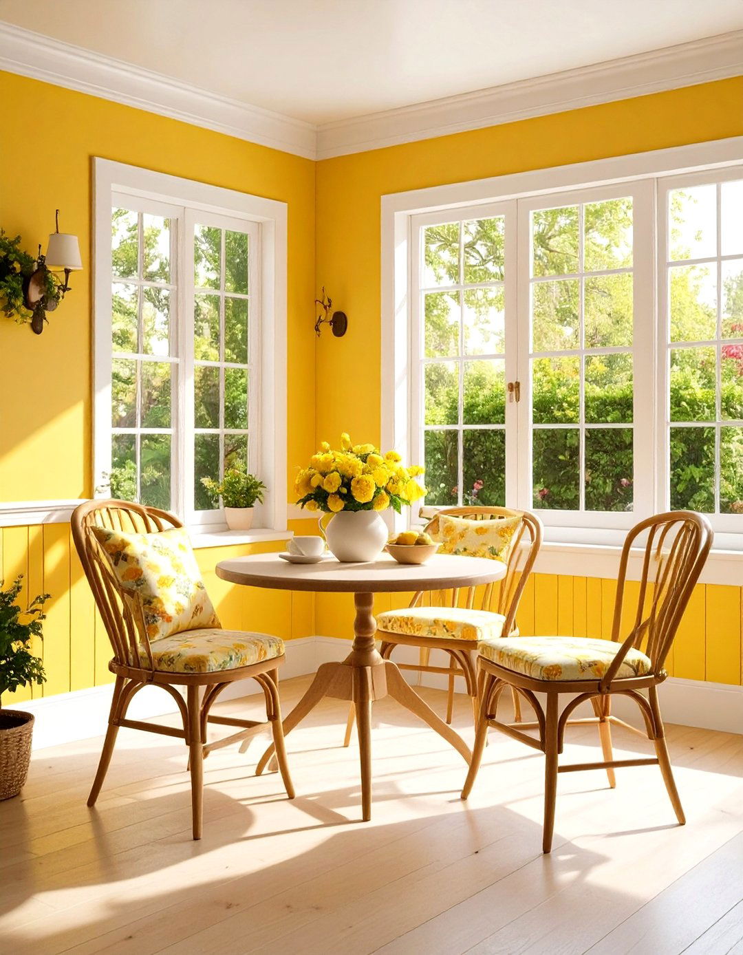 Sunny Yellow Breakfast Nook - 30 interior paint color ideas