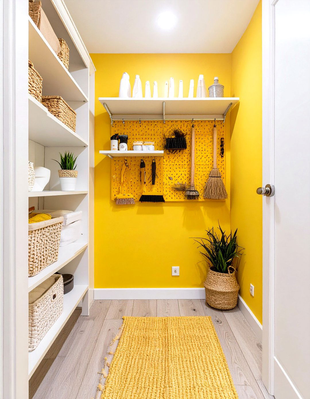 Sunny Yellow Broom Closet - 30 broom wall color ideas