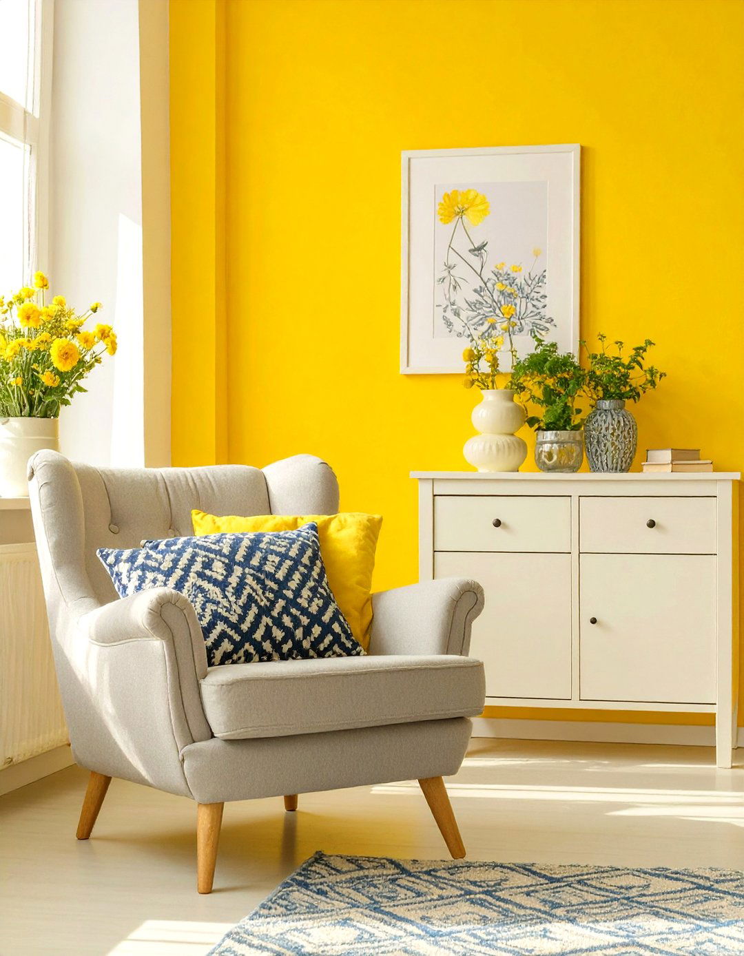 Sunny Yellow Living Room - 30 color ideas for living room
