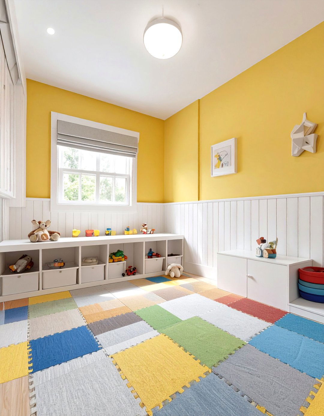 Sunny Yellow Playroom - 30 basement paint color ideas