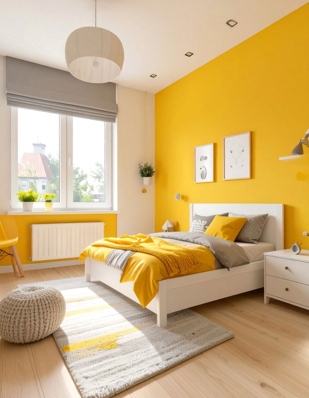 Sunny Yellow and White Boys Room - 30 boys room color ideas