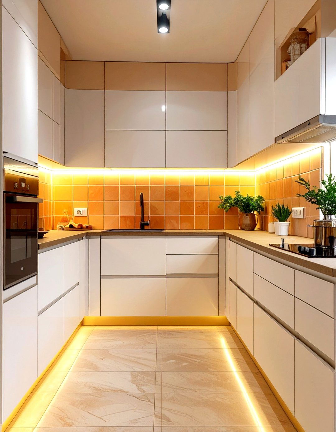 Sunrise Inspired Kitchen Backsplash - 30 gradation in interior design ideas