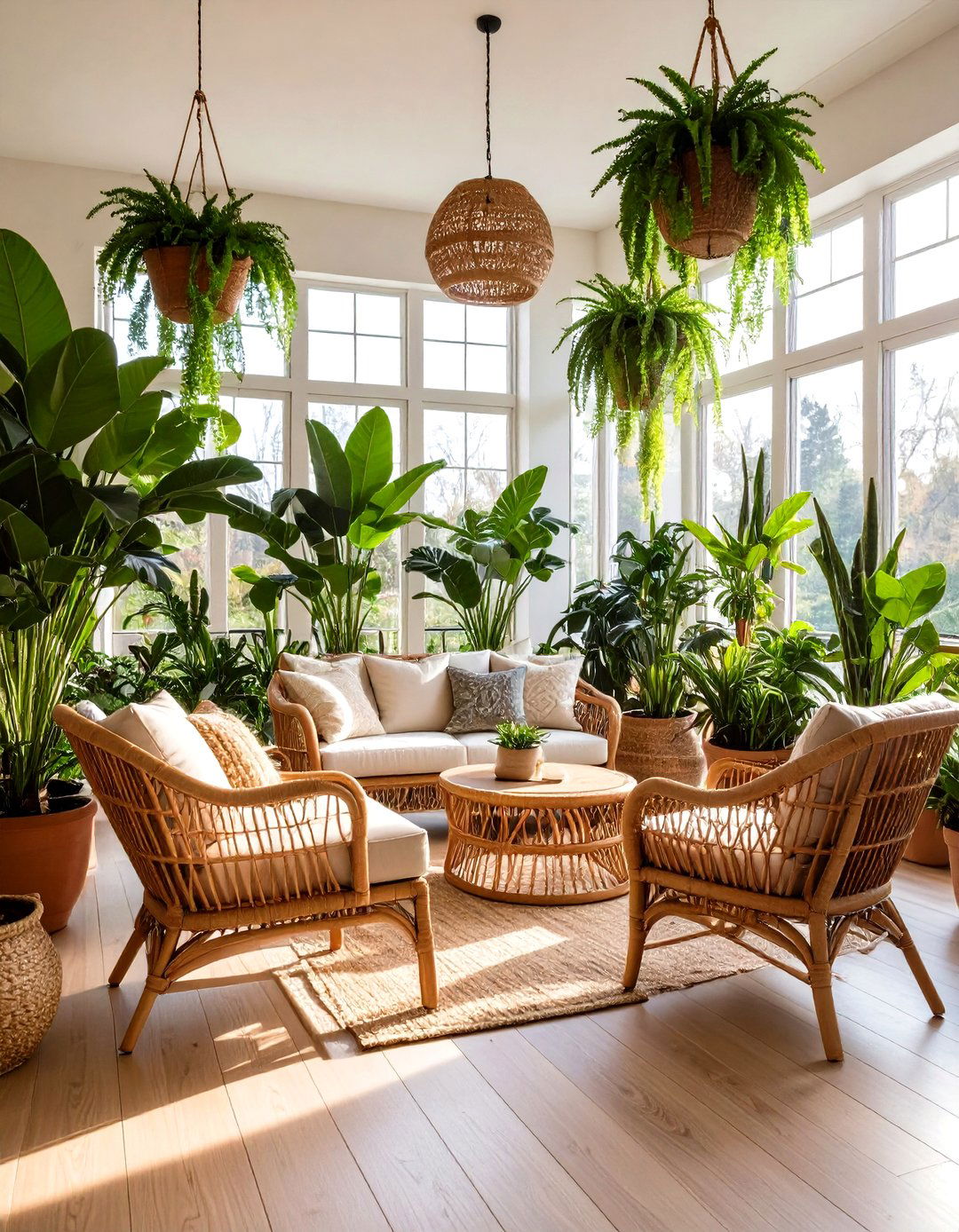 Sunroom with Abundant Greenery - 30 pinterest interior design ideas