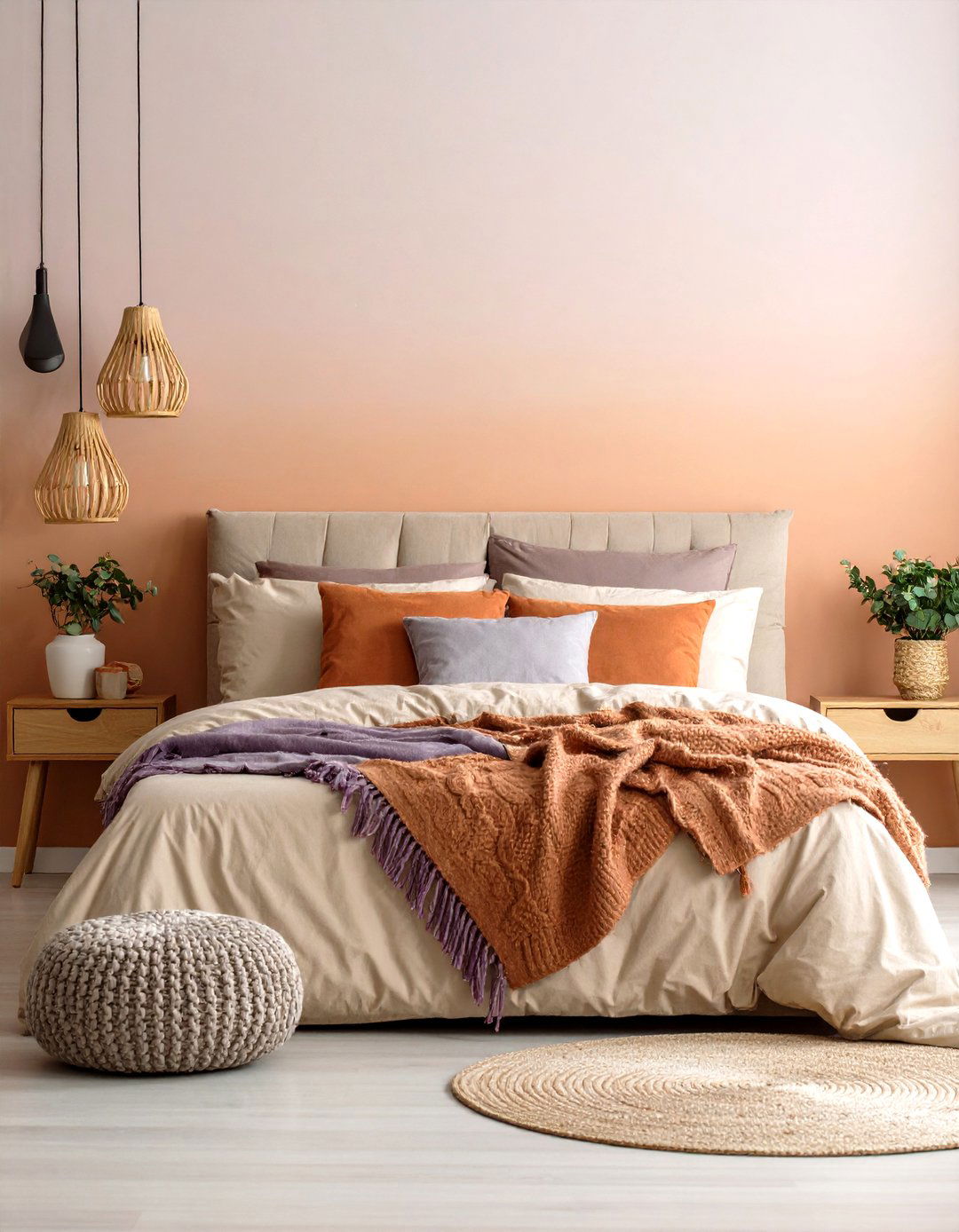 Sunset Hues of Orange Pink and Purple - 30 interior design color palette ideas